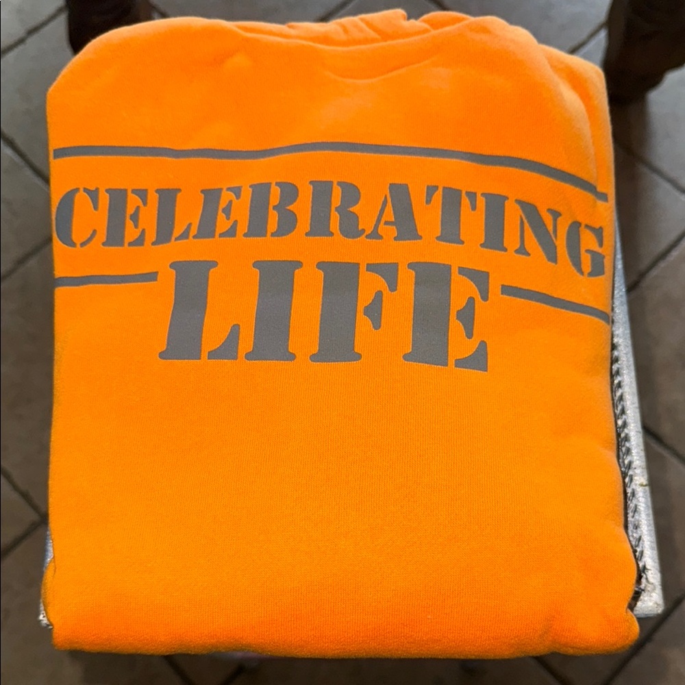 Peace Love World Orange Hoodie
